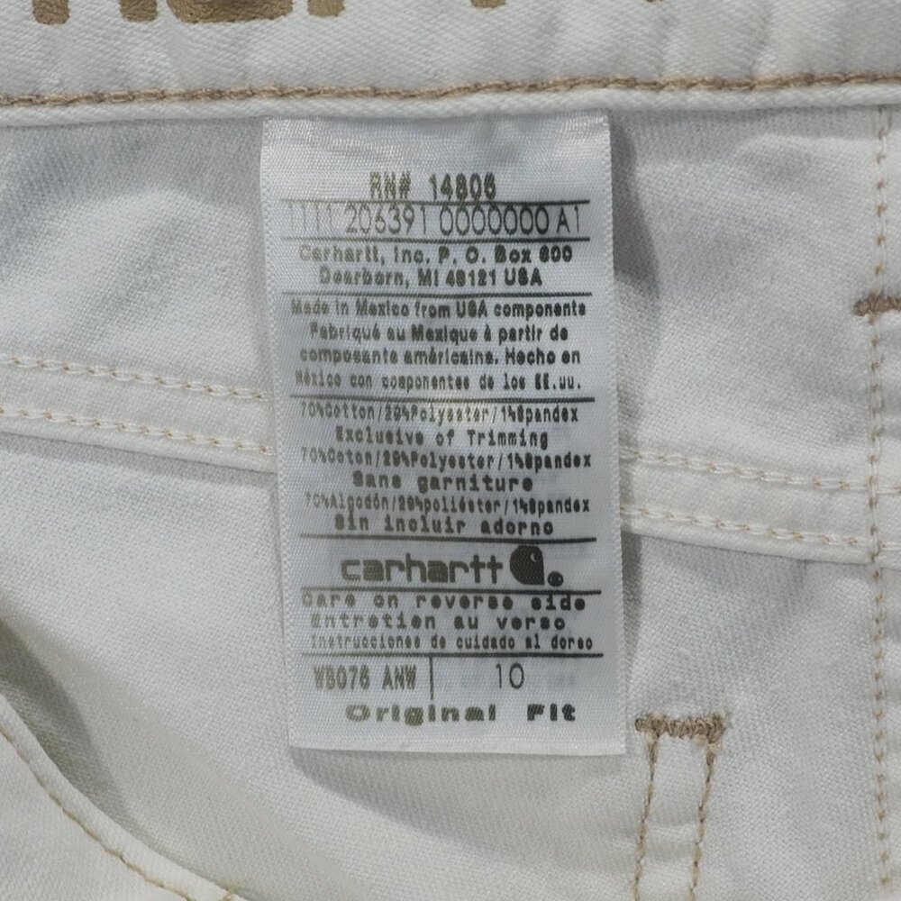 Carhartt Shorts Womens White 10 Bermuda Stretch Work Street Utility WB076 ANW - Picture 3 of 10